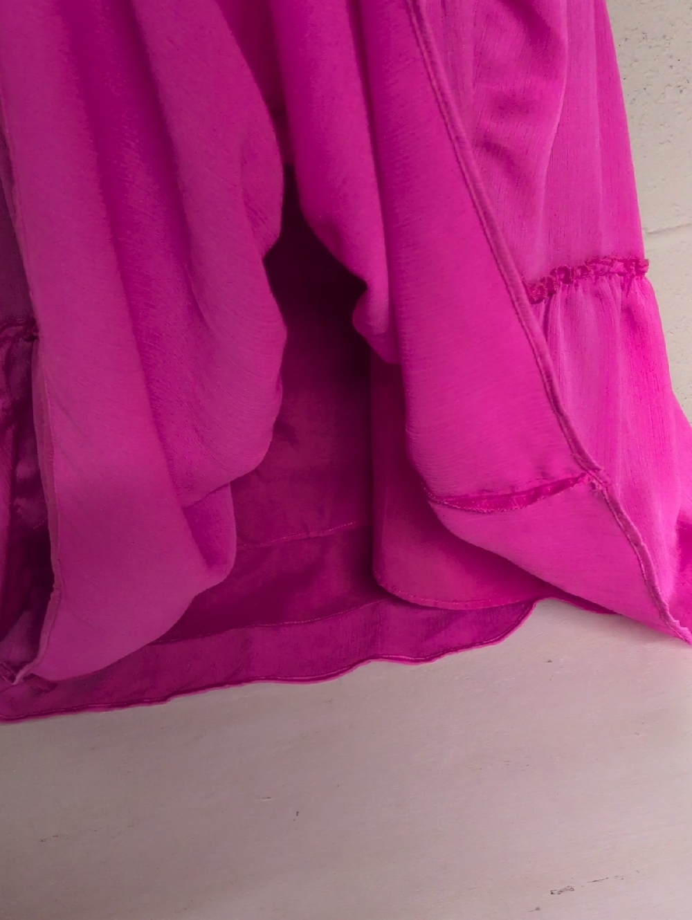 TRINA TURK Havsa Tiered Hot Pink Salamander Mini Dress Size XS, Summer Dress - Picture 6 of 8